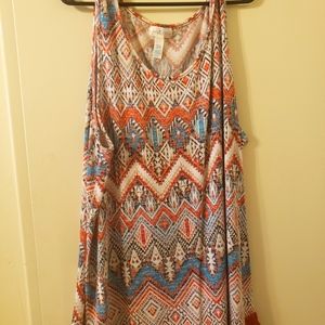 Southwestern style tank with crochet hem
